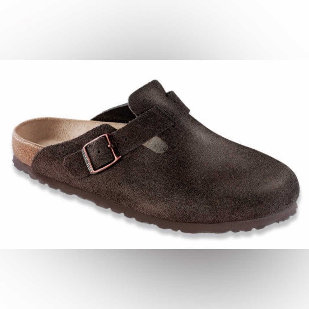 BIRKENSTOCK BOSTON SOFT FOOTBED MOCHA SUEDE
